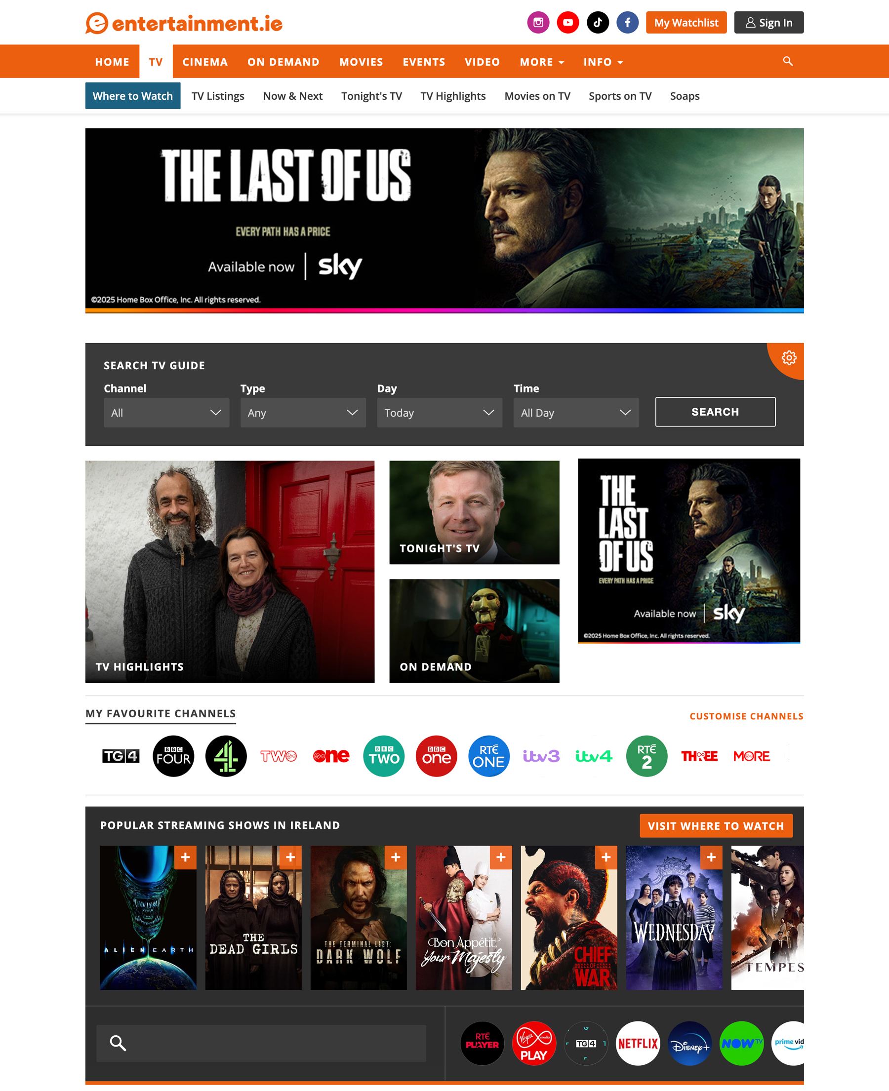 entertainment.ie screenshot